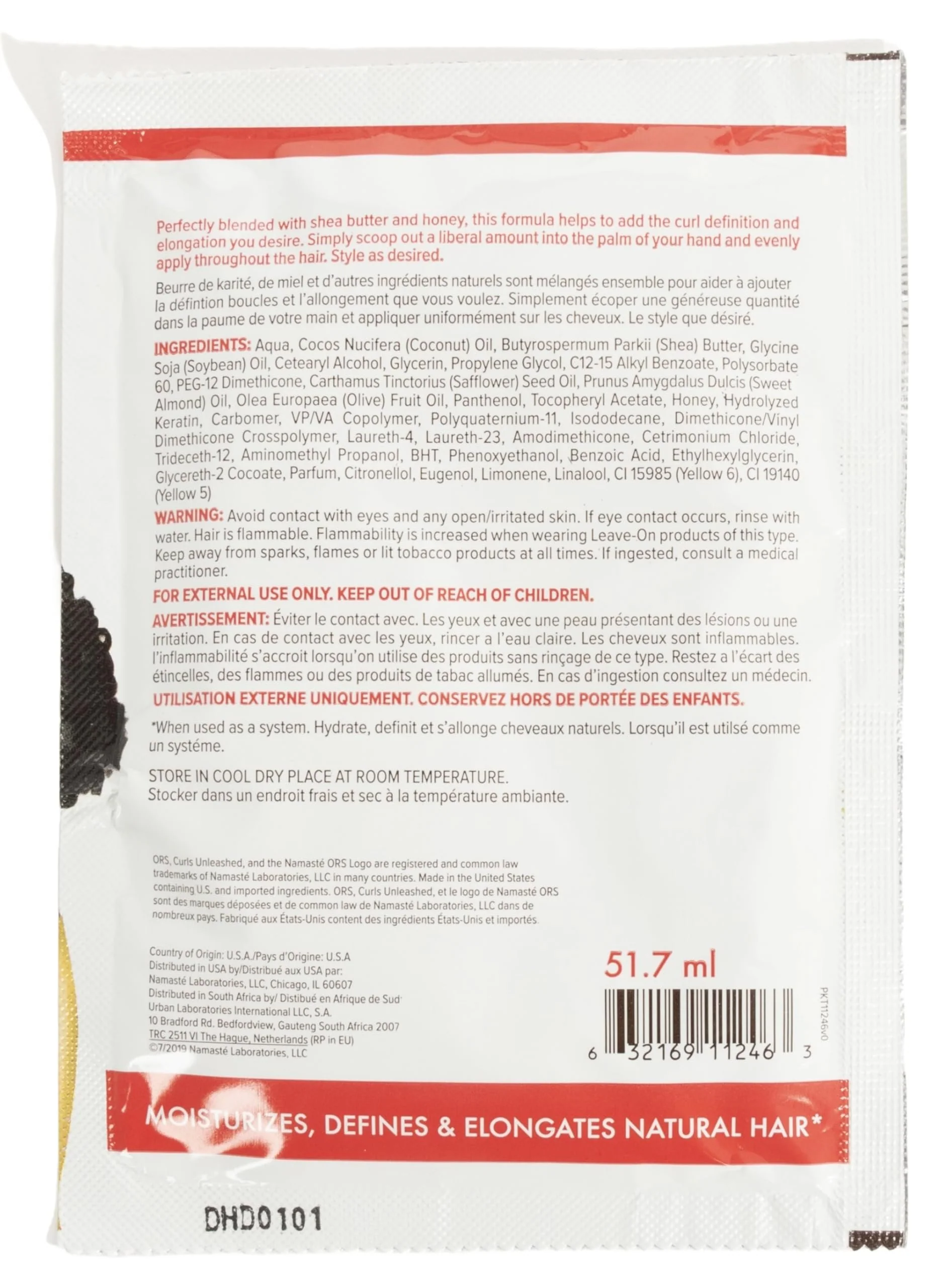 ORS Curls Unleashed Shea Butter and Honey Curly Coil Rich Style Creme Travel Packet (1.75 oz) 12-Pack - Image 2