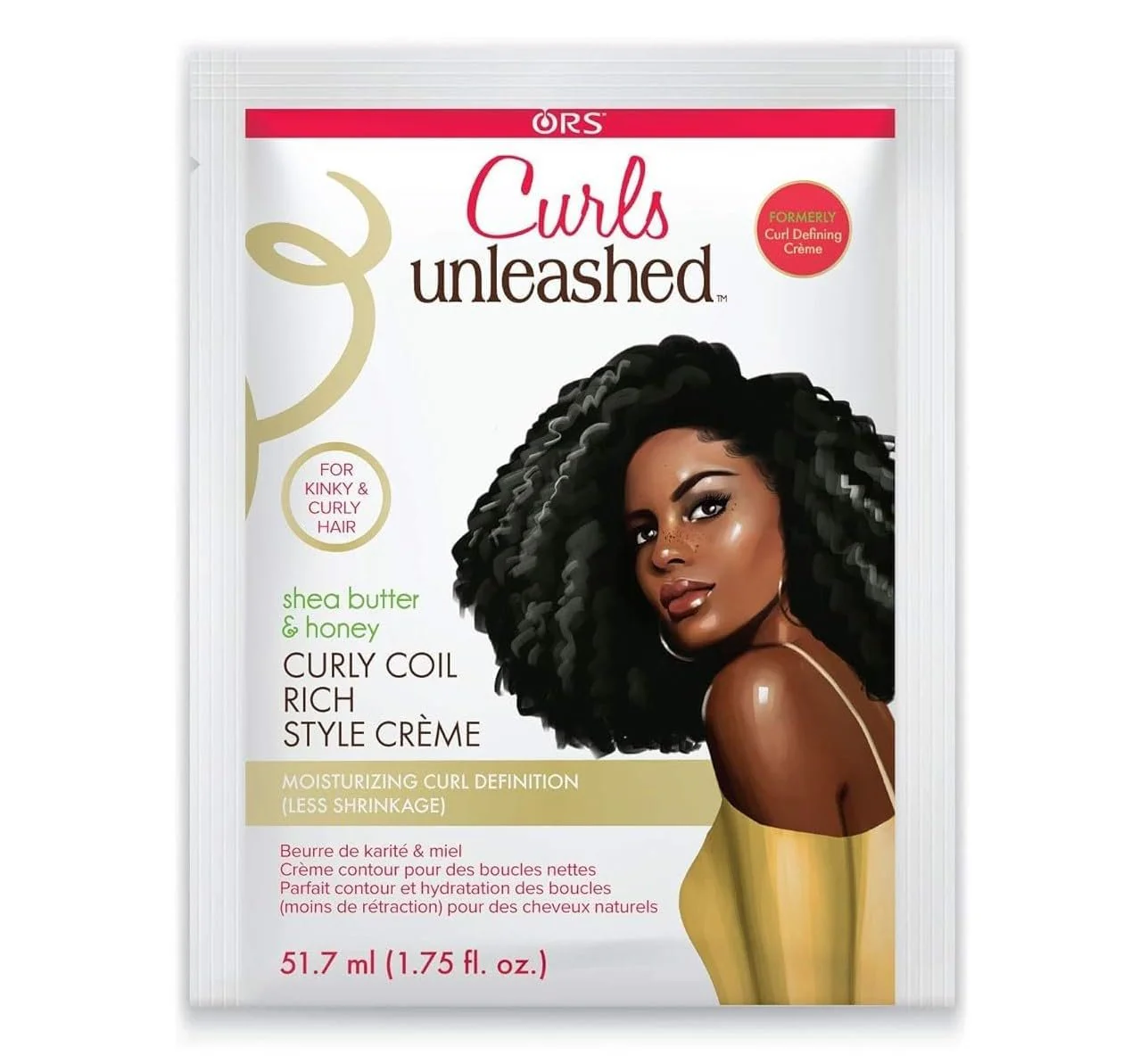 ORS Curls Unleashed Shea Butter and Honey Curly Coil Rich Style Creme Travel Packet (1.75 oz) 12-Pack - Image 3