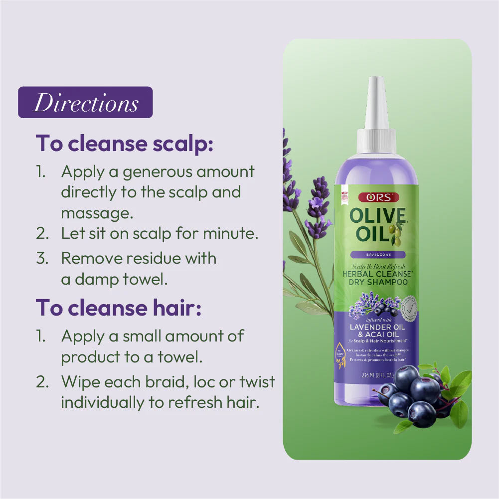 ORS Olive Oil Braidzone Herbal Cleanse Dry Shampoo for Scalp & Hair Nourishment (8.0 oz) - Image 11