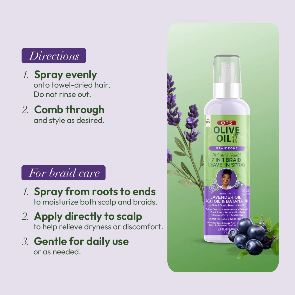 ORS Olive Oil Braidzone 7-In-1 Braid Leave In Spray (8.0 OZ) - Image 11