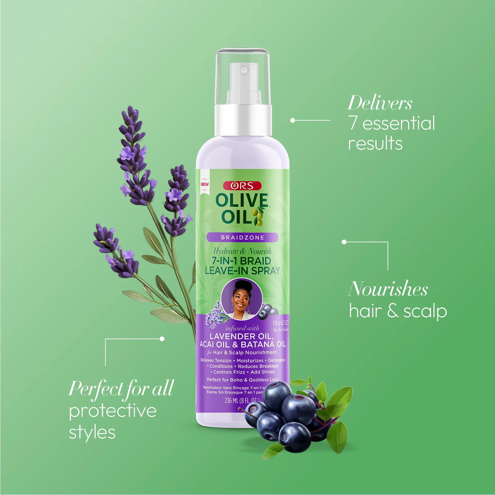 ORS Olive Oil Braidzone 7-In-1 Braid Leave In Spray (8.0 OZ) - Image 3