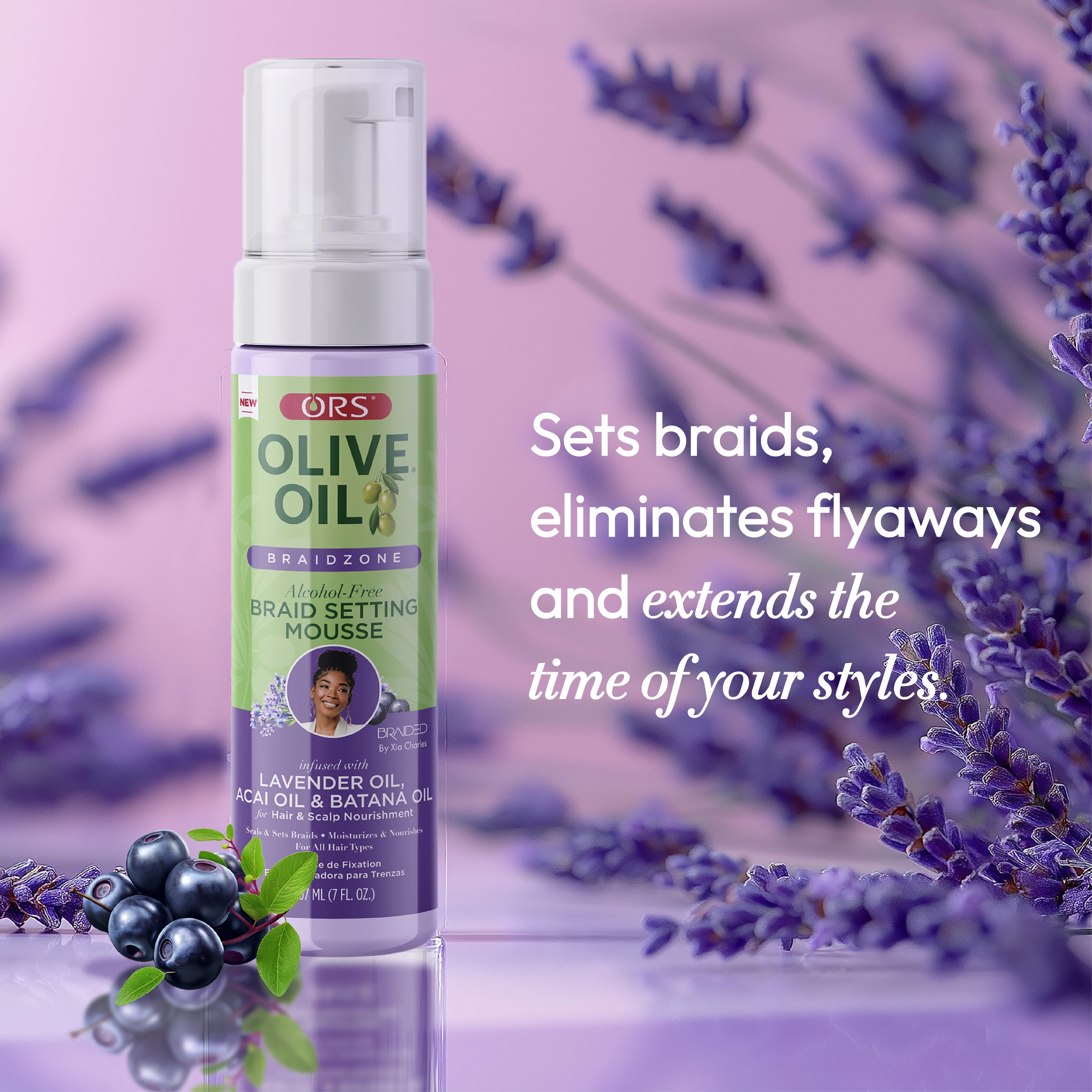 ORS Olive Oil Braidzone Braid Setting Mousse for Hair & Scalp Nourishment (7.0 oz) - Image 6