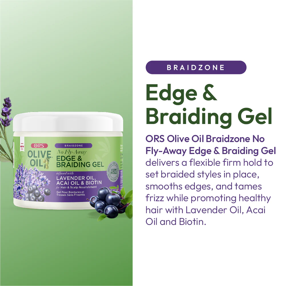 ORS Olive Oil Braidzone Edge & Braiding Gel for Hair & Scalp Nourishment (8.0 oz) - Image 3