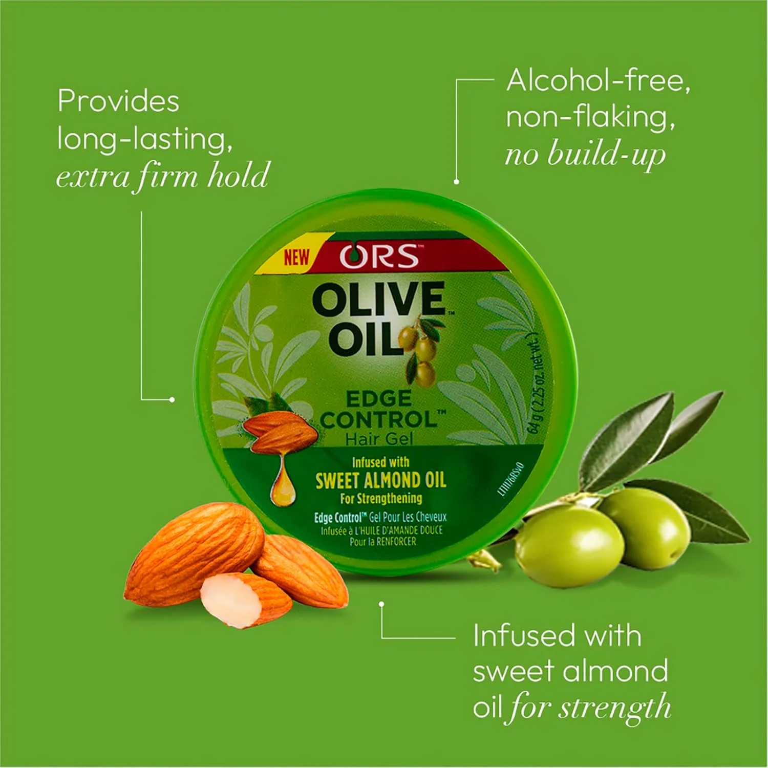ORS Olive Oil Edge Control Hair Gel for Strengthening (2.2 oz) - Image 4
