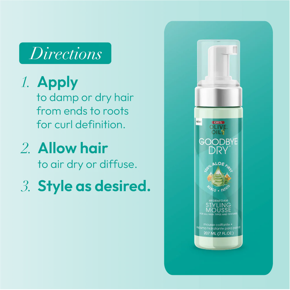 ORS Olive Oil Goodbye Dry Hydrafoam Styling Mousse (7.0 oz) - Image 13