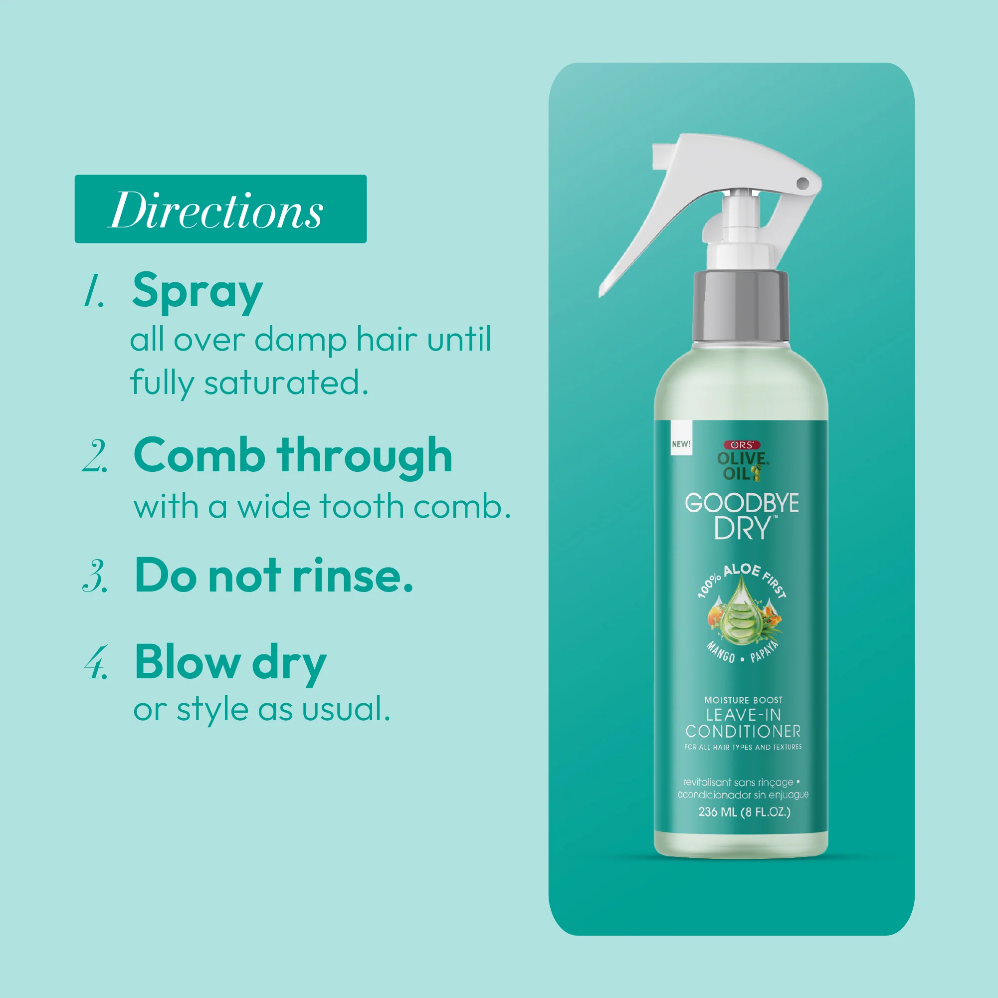 ORS Olive Oil Goodbye Dry Moisture Boost Leave-In Conditioner (8.0 oz) - Image 12