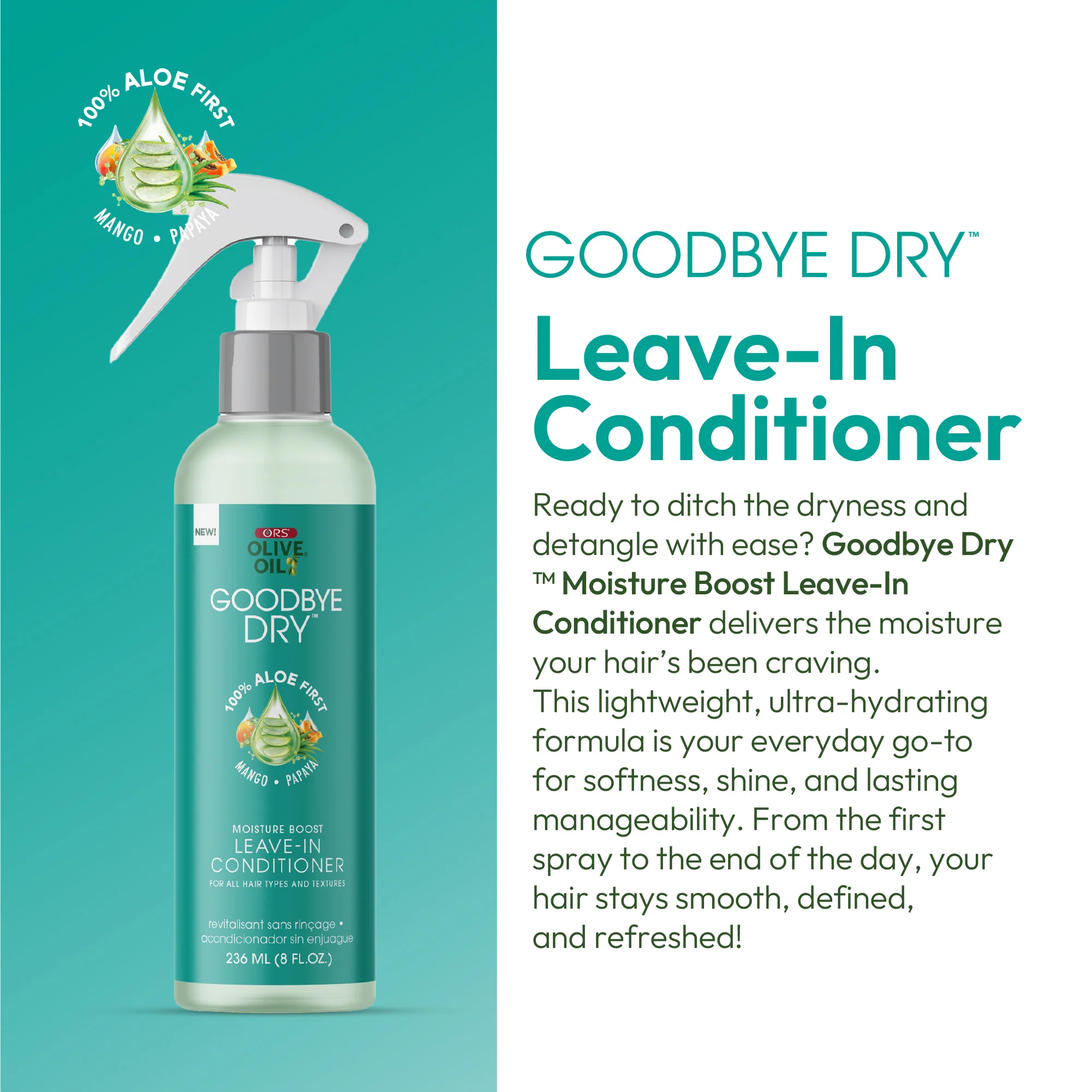 ORS Olive Oil Goodbye Dry Moisture Boost Leave-In Conditioner (8.0 oz) - Image 13