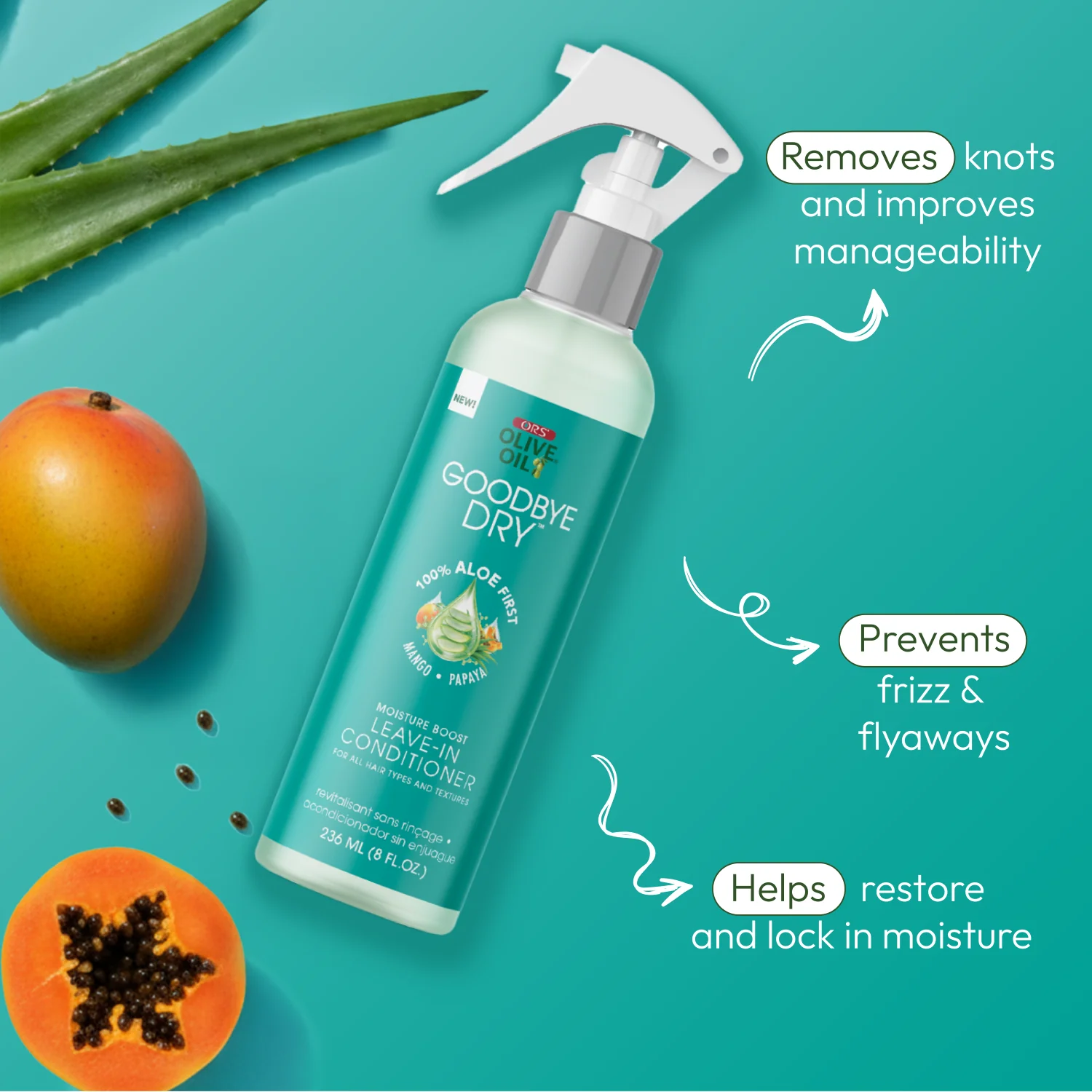 ORS Olive Oil Goodbye Dry Moisture Boost Leave-In Conditioner (8.0 oz) - Image 3