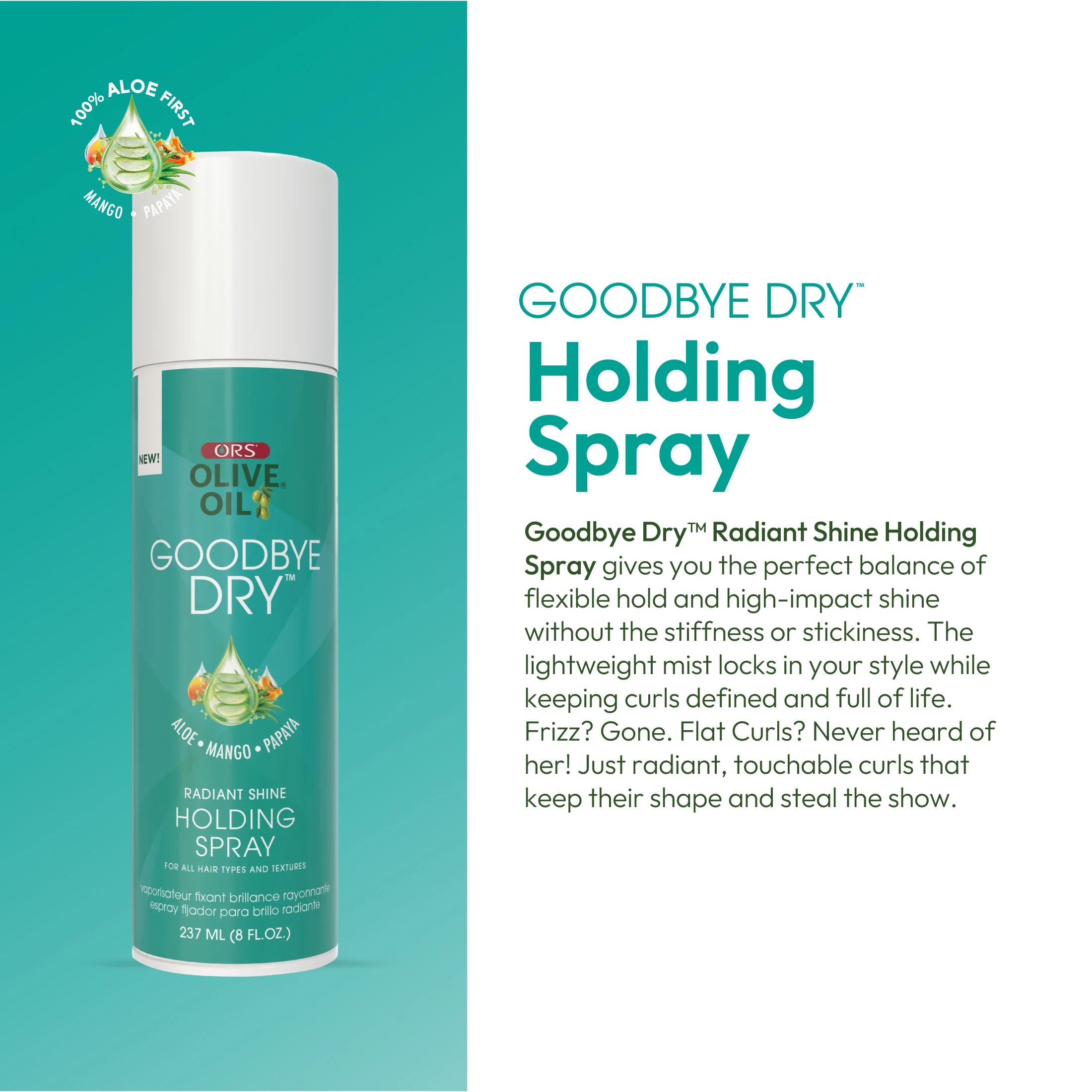 ORS Olive Oil Goodbye Dry Radiant Shine Holding Spray (8.0 oz) - Image 7