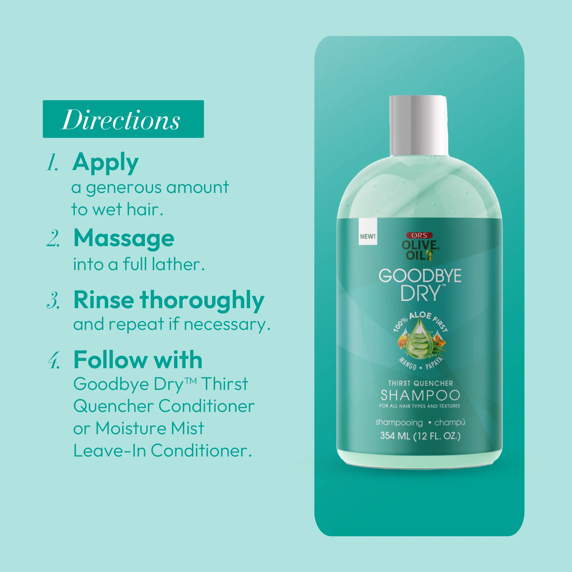 ORS Olive Oil Goodbye Dry Thirst Quencher Shampoo (12.0 oz) - Image 13