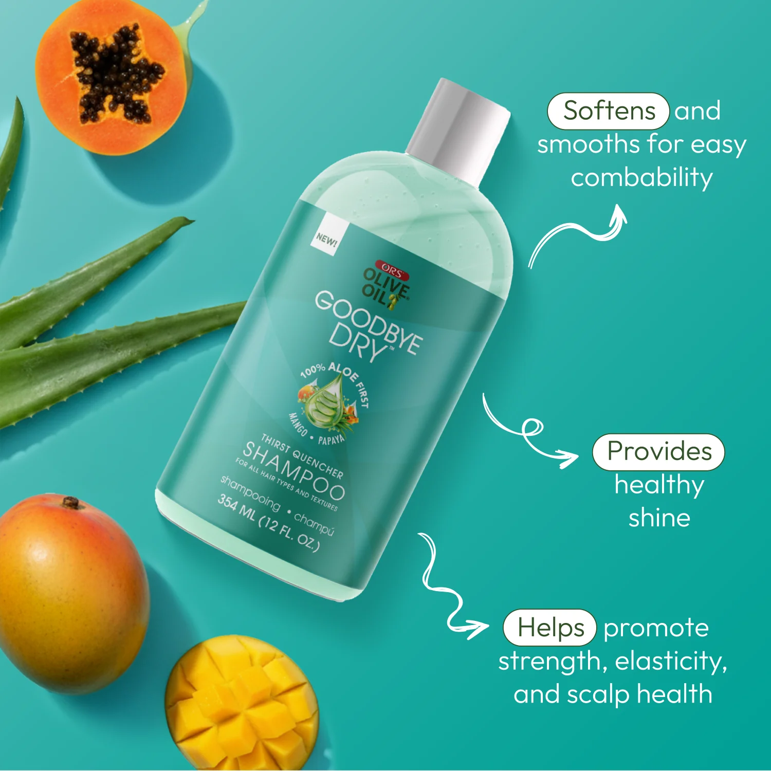 ORS Olive Oil Goodbye Dry Thirst Quencher Shampoo (12.0 oz) - Image 3