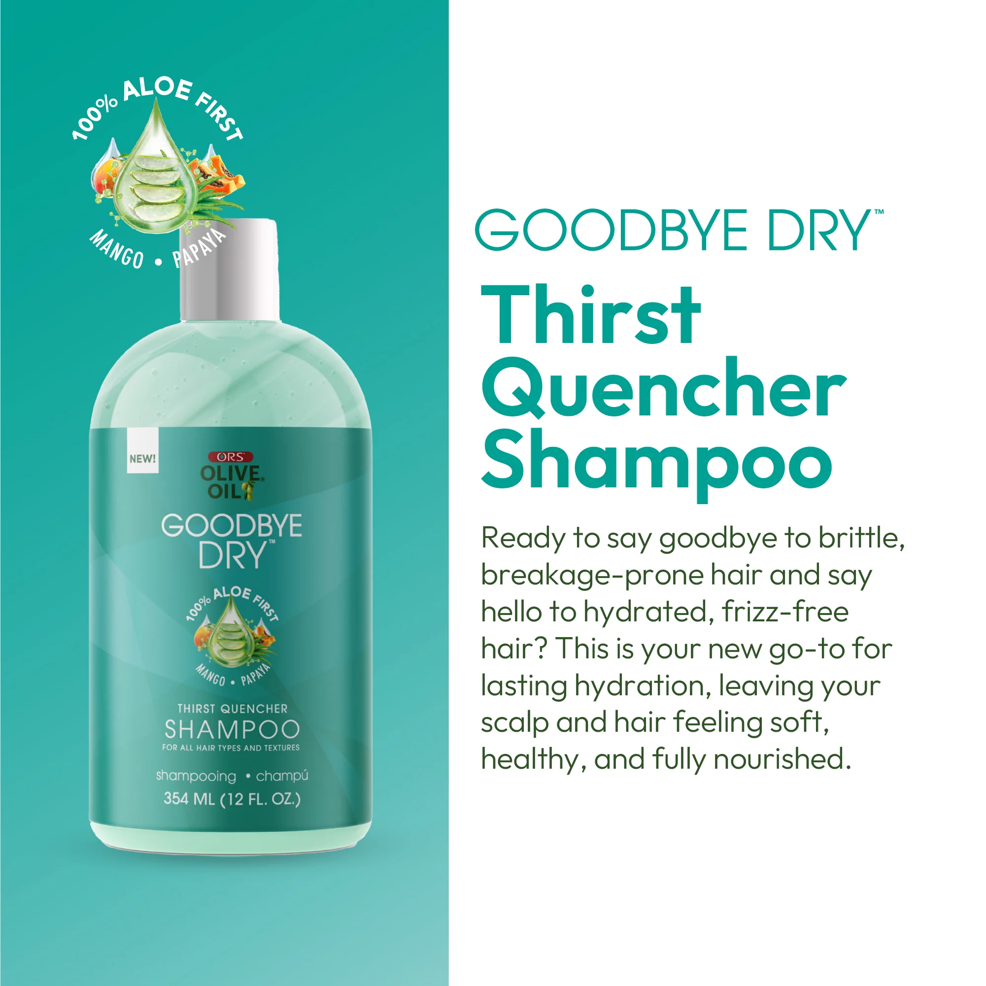 ORS Olive Oil Goodbye Dry Thirst Quencher Shampoo (12.0 oz) - Image 7