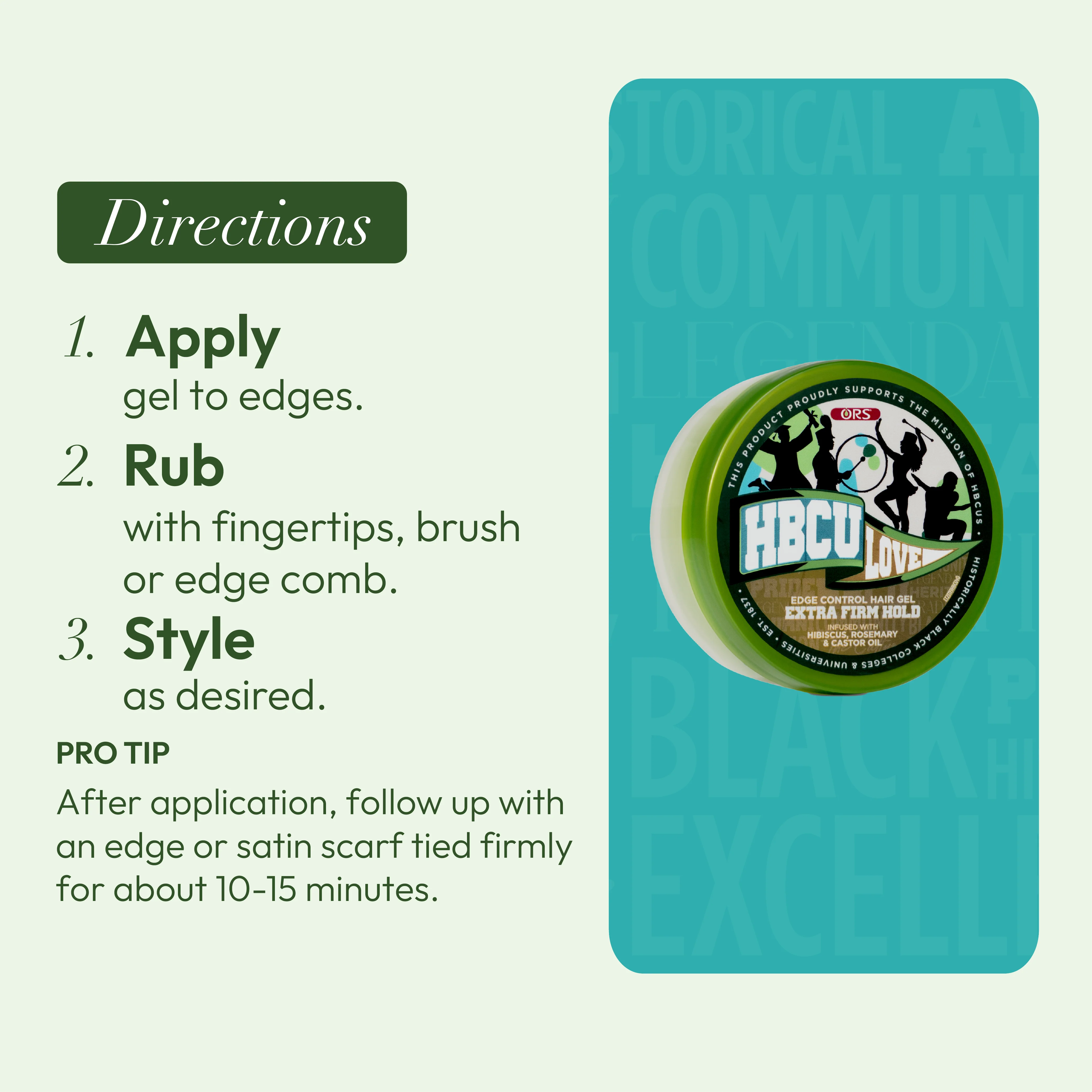 ORS Olive Oil HBCU Edge Control Hair Gel Extra Firm Hold (2.2 oz) - Image 12