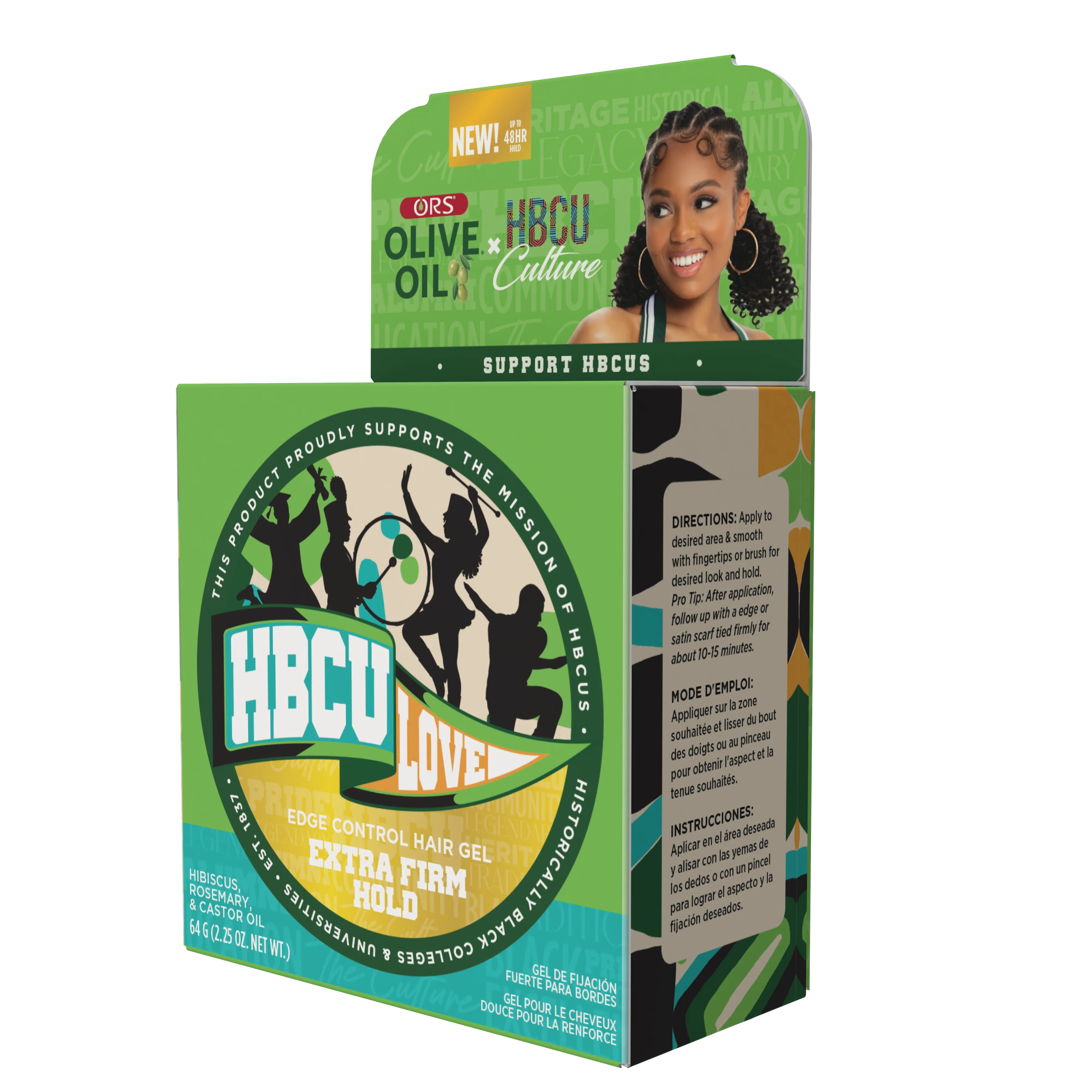 ORS Olive Oil HBCU Edge Control Hair Gel Extra Firm Hold (2.2 oz) - Image 3