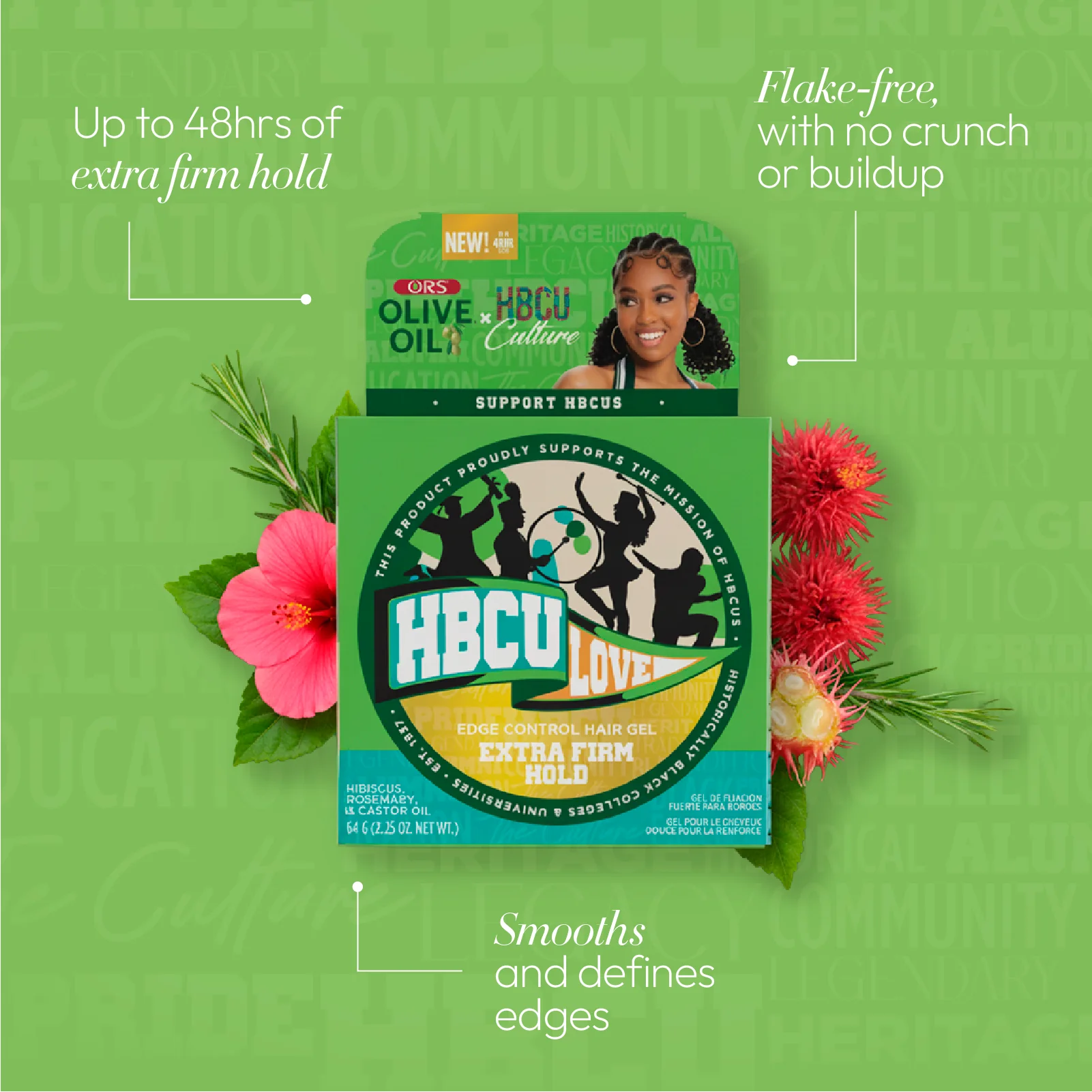 ORS Olive Oil HBCU Edge Control Hair Gel Extra Firm Hold (2.2 oz) - Image 4