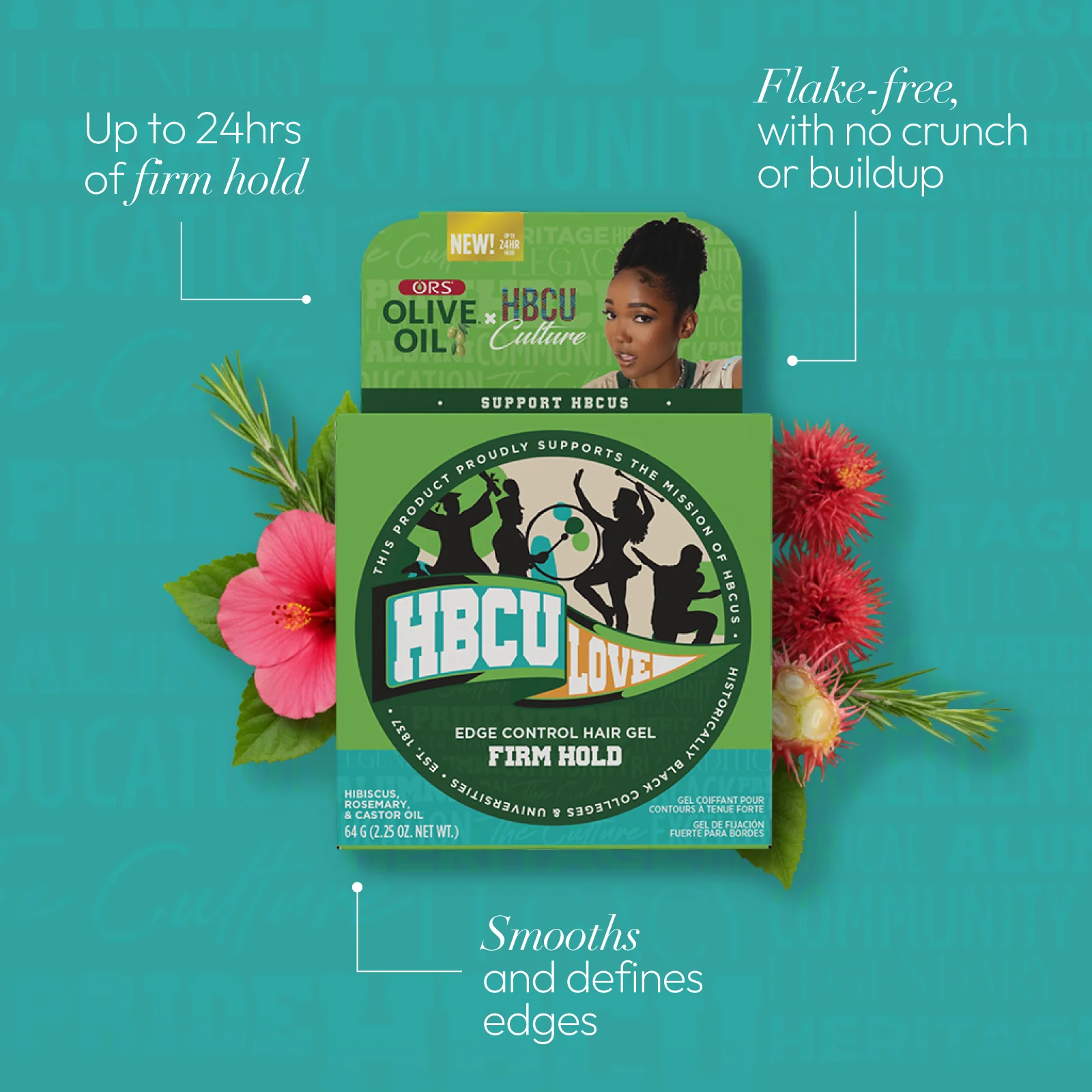ORS HBCU Olive Oil Edge Control Hair Gel Firm Hold (2.2 oz) - Image 3