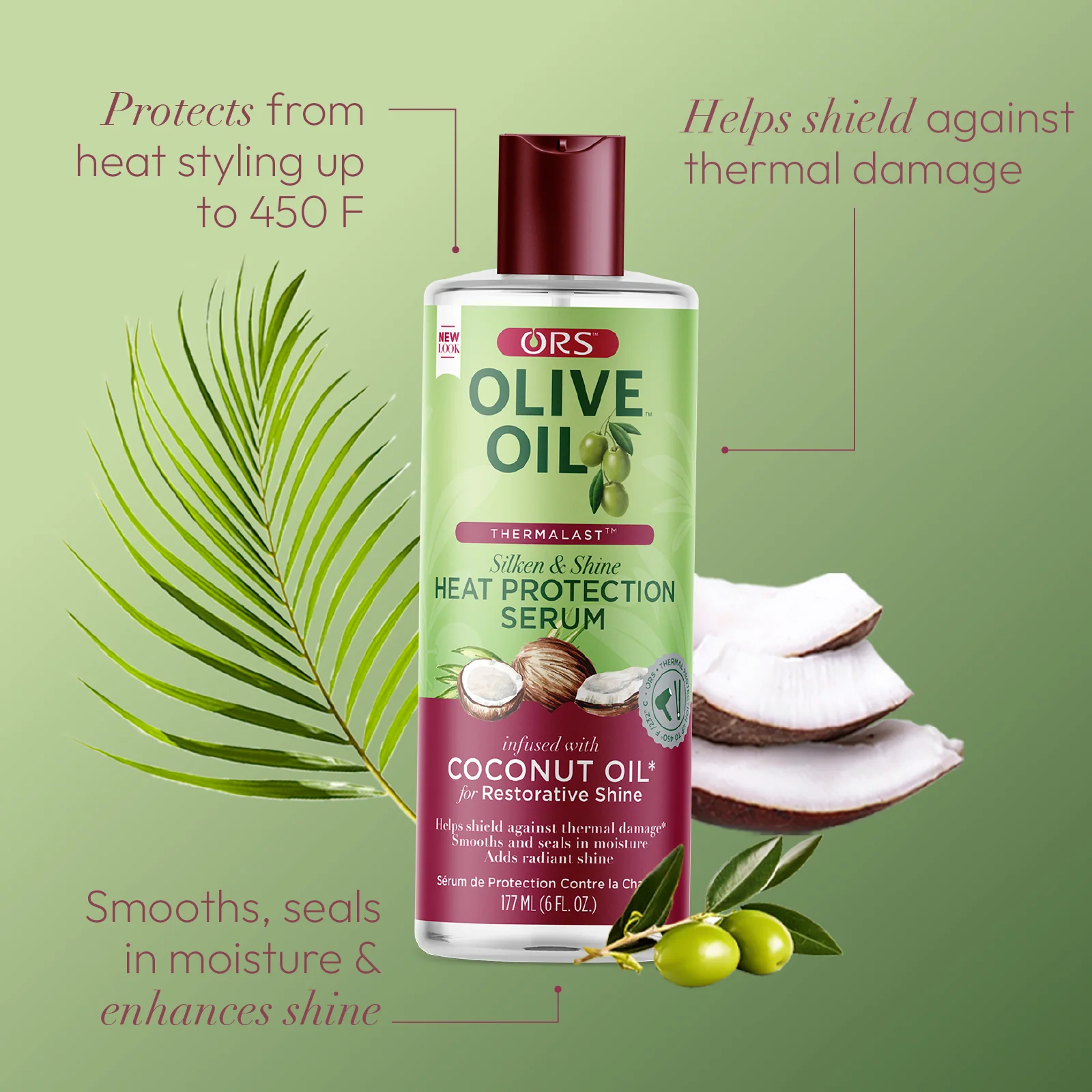 ORS Olive Oil Thermalast Heat Protection Serum (6.0 oz) - Image 3