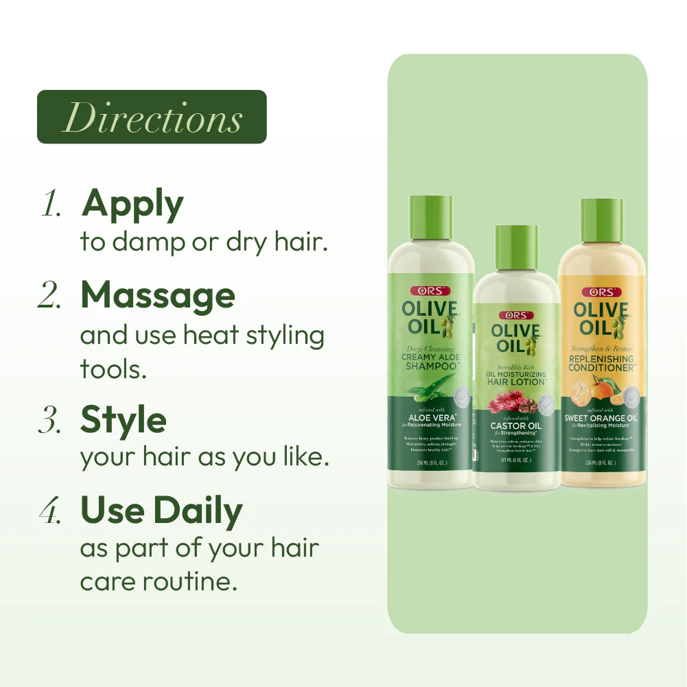ORS Olive Oil Shampoo, Conditioner & Hair Lotion for Moisture & Strengthening 3-Piece Set - Image 9